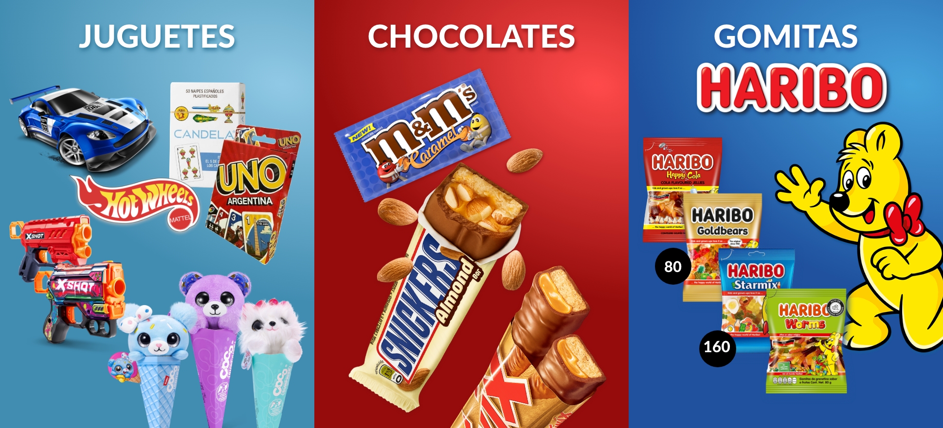 Novedades Juguetes, Chocolates, Haribo