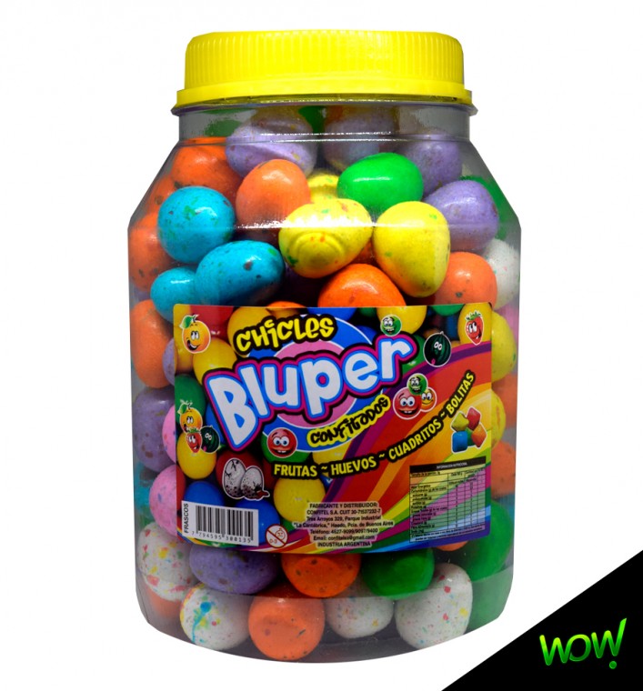 Frasco Chicles Bluper Huevos x 2kg