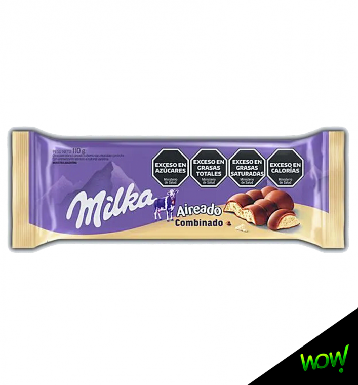 Chocolate Milka Aireado Combinado 110gr