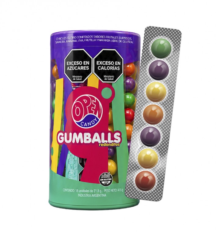 Chicles Gumballs Tubo de Mini Tiras 7 unidades