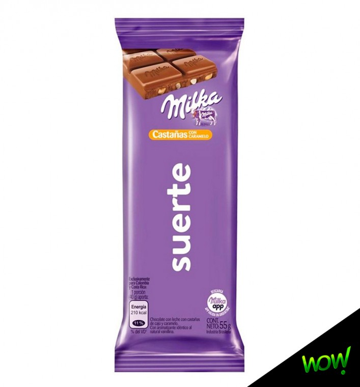 Chocolate Milka 55gr Castañas Con Caramelo