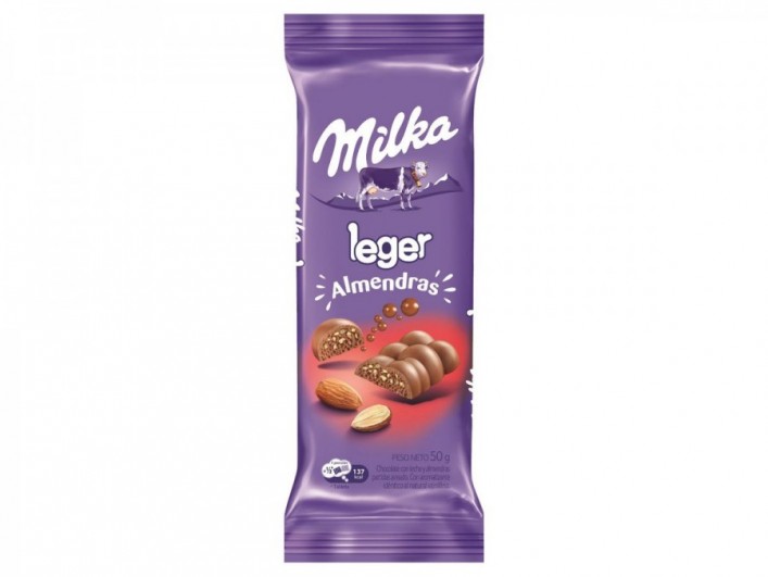 Chocolate Milka 50gr Legger Almendras