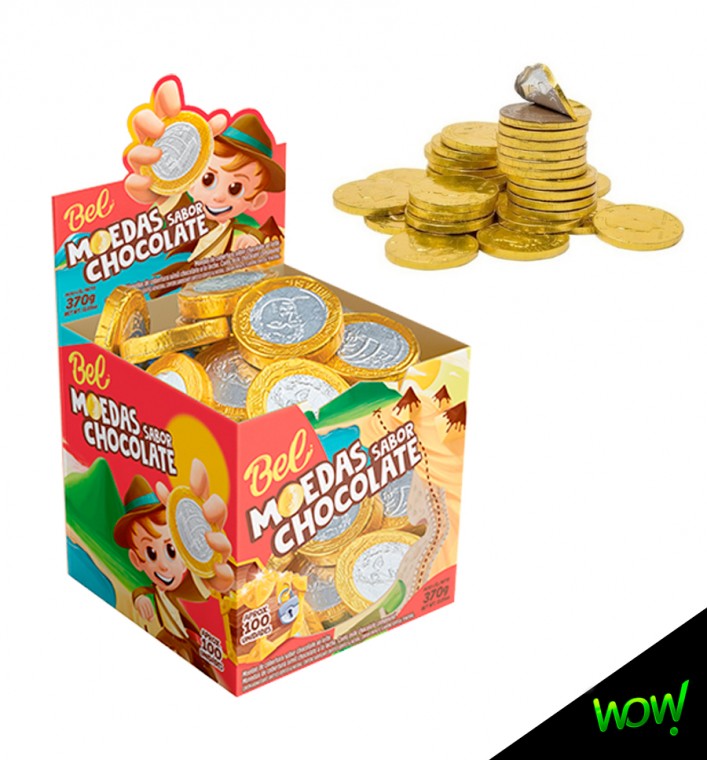 Monedas sabor Chocolate BEL 100 u