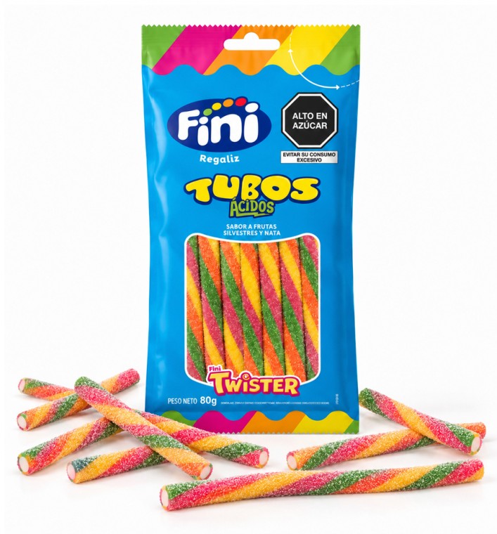 Gomitas Fini Tubos Twister Ácido 80 gramos