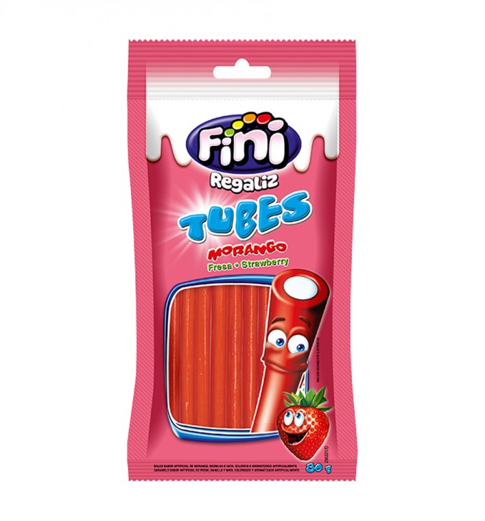 Gomitas Fini Tubos Frutilla Acida 80 gramos