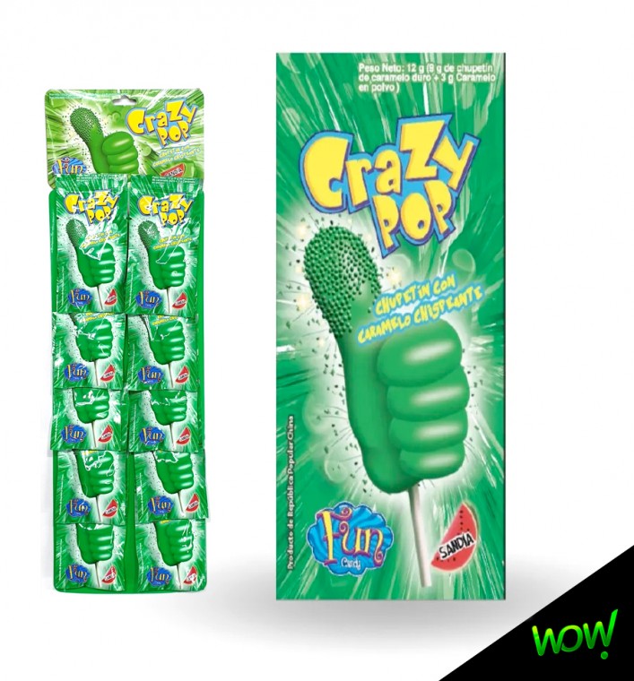 Chupetin Crazy Pop Tira Sandia